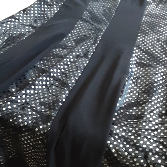 CONNECTED Embellished Silver Polka Dot Cocktail Stretchy Sleeveless Dress Sz 12P - Picture 9 of 12